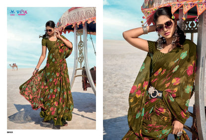 Priyanka Vol 2 Vipul Georgette Sarees Manufacturer Ahmedabad