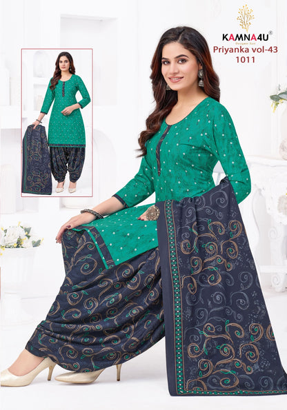 Priyanka Vol 43 Kamna4U Readymade Cotton Patiyala Suits Exporter Ahmedabad