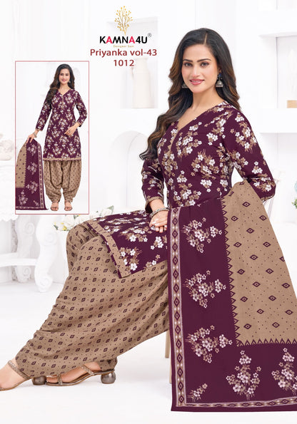 Priyanka Vol 43 Kamna4U Readymade Cotton Patiyala Suits Exporter Ahmedabad