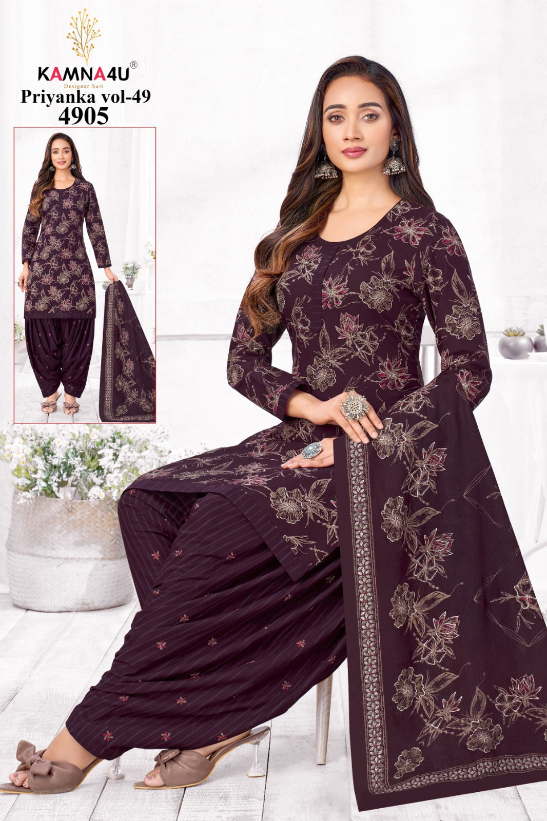 Priyanka Vol 49 Kamna4U Readymade Cotton Patiyala Suits Manufacturer Ahmedabad
