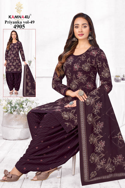Priyanka Vol 49 Kamna4U Readymade Cotton Patiyala Suits Manufacturer Ahmedabad
