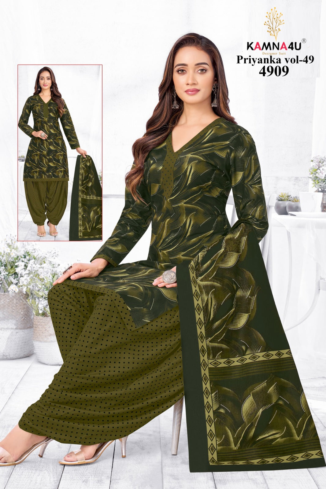 Priyanka Vol 49 Kamna4U Readymade Cotton Patiyala Suits Manufacturer Ahmedabad