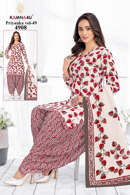 Priyanka Vol 49 Kamna4U Readymade Cotton Patiyala Suits Manufacturer Ahmedabad
