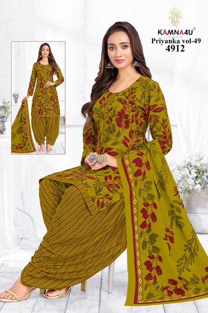 Priyanka Vol 49 Kamna4U Readymade Cotton Patiyala Suits Manufacturer Ahmedabad