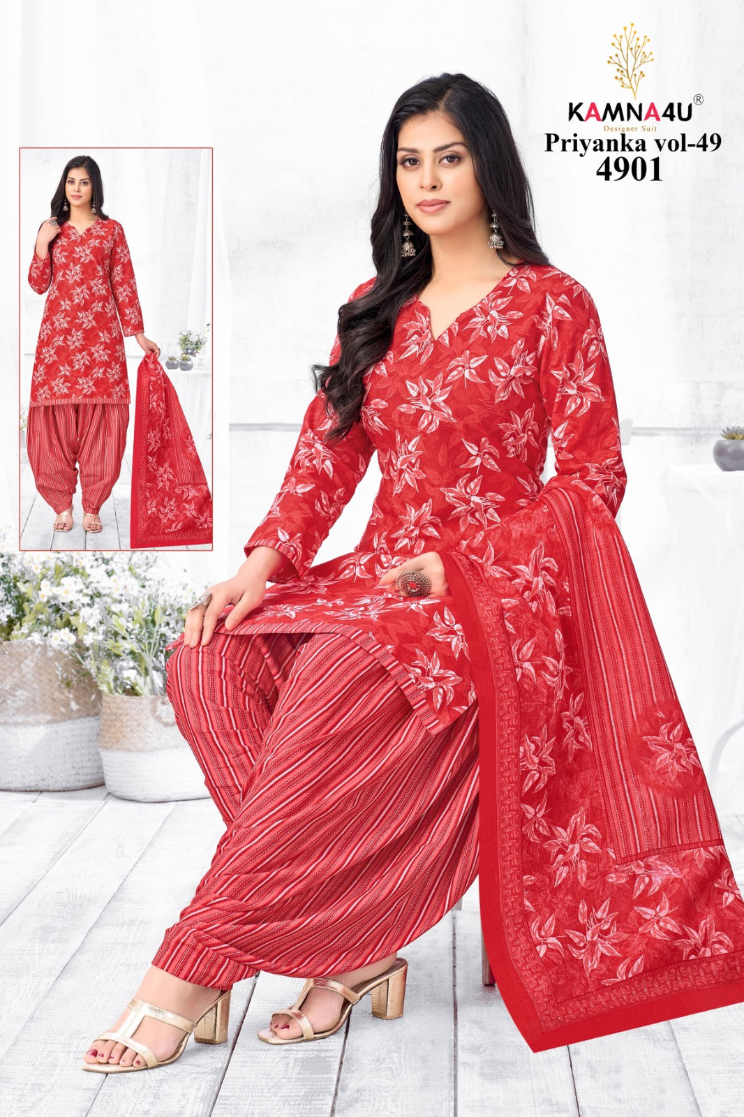 Priyanka Vol 49 Kamna4U Readymade Cotton Patiyala Suits Manufacturer Ahmedabad