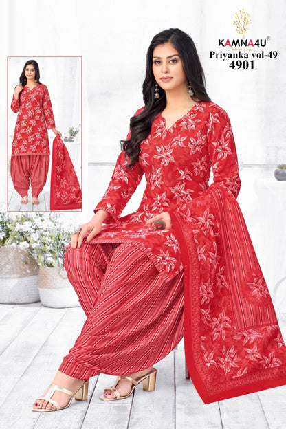 Priyanka Vol 49 Kamna4U Readymade Cotton Patiyala Suits Manufacturer Ahmedabad