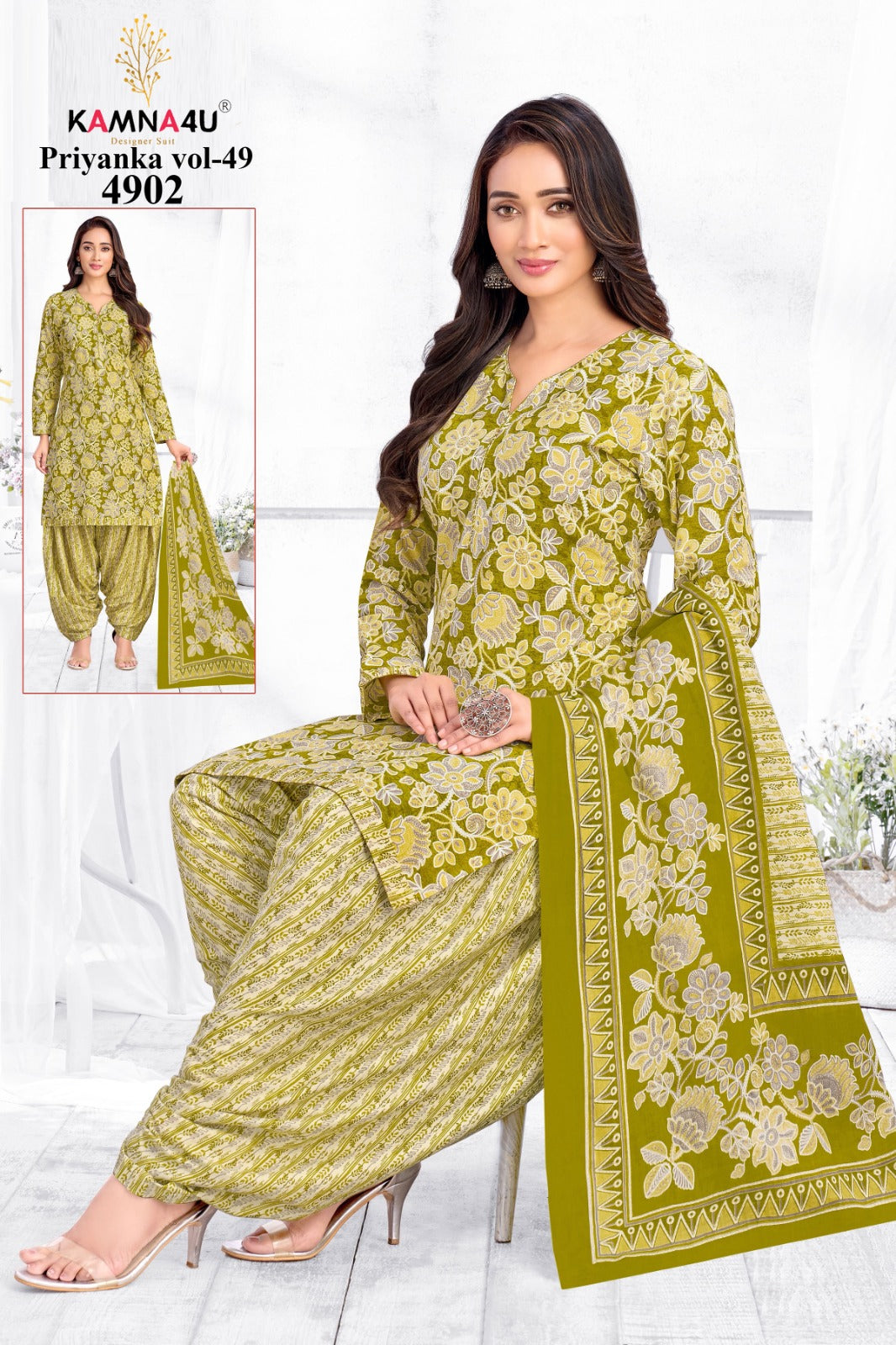Priyanka Vol 49 Kamna4U Readymade Cotton Patiyala Suits Manufacturer Ahmedabad