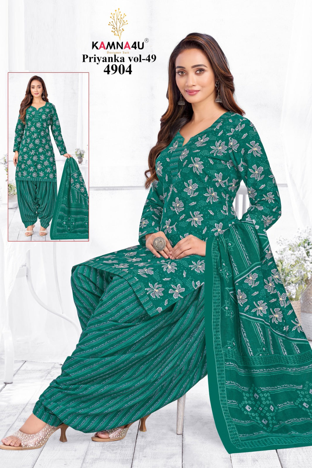 Priyanka Vol 49 Kamna4U Readymade Cotton Patiyala Suits Manufacturer Ahmedabad