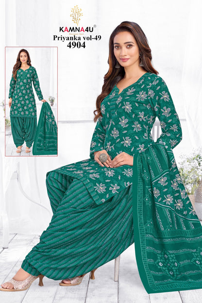 Priyanka Vol 49 Kamna4U Readymade Cotton Patiyala Suits Manufacturer Ahmedabad