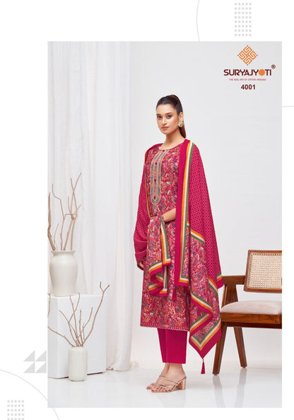 Priyanka Vol 4 With Inner Suryajyoti Modal Readymade Pant Style Suits Wholesale Price