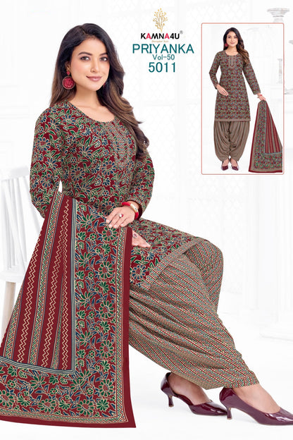 Priyanka Vol 50 Kamna4U Readymade Cotton Patiyala Suits Supplier Gujarat