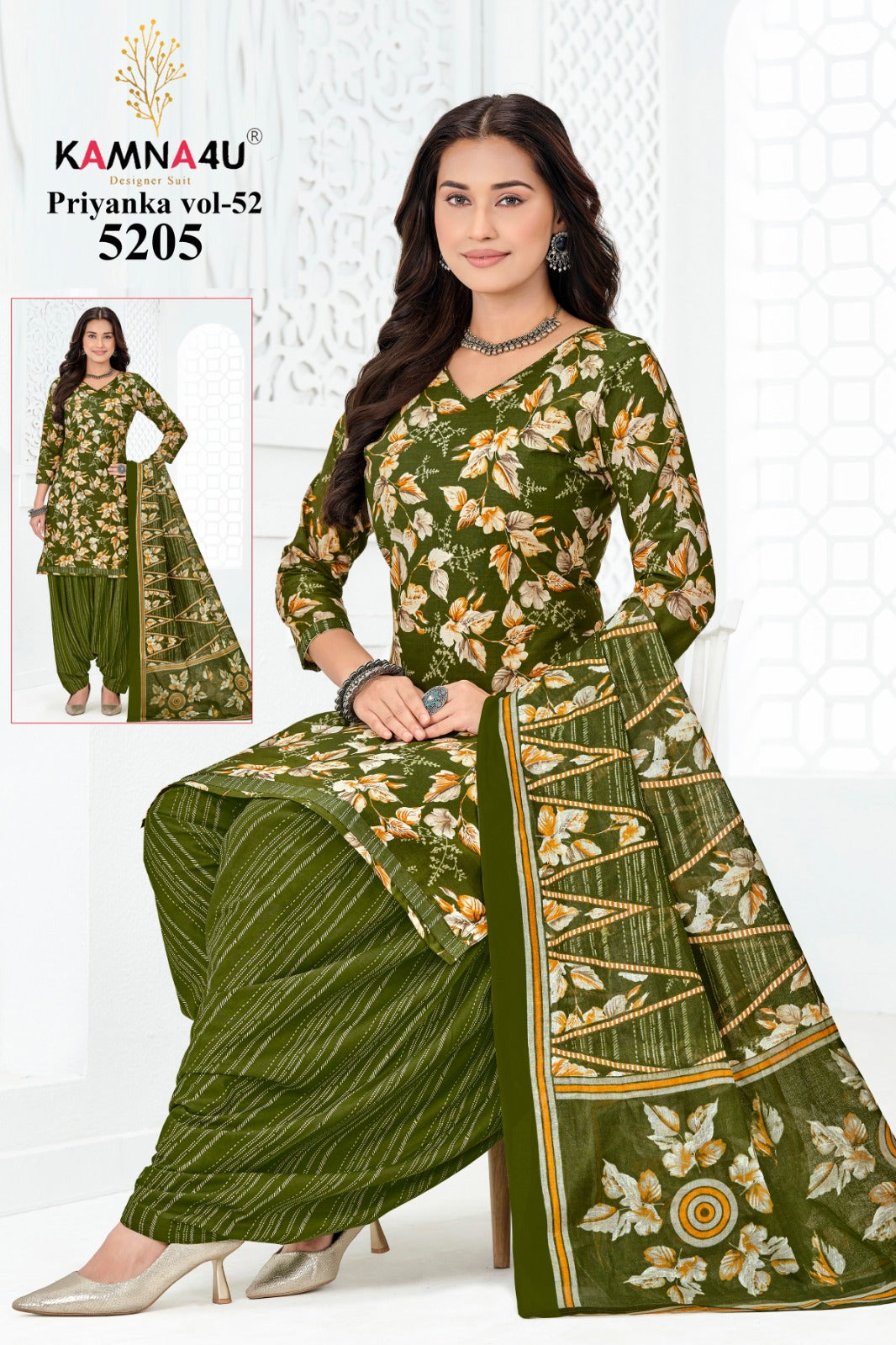 Priyanka Vol 52 Kamna4U Readymade Cotton Patiyala Suits Supplier Ahmedabad