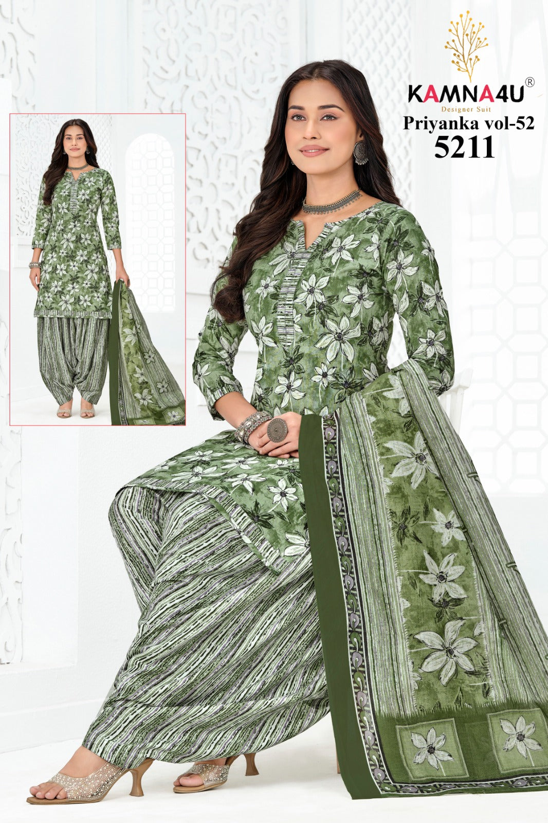 Priyanka Vol 52 Kamna4U Readymade Cotton Patiyala Suits Supplier Ahmedabad