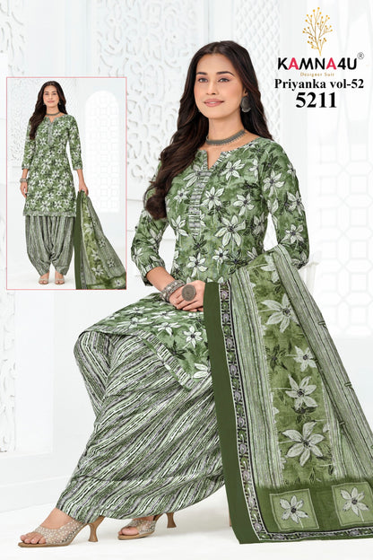 Priyanka Vol 52 Kamna4U Readymade Cotton Patiyala Suits Supplier Ahmedabad