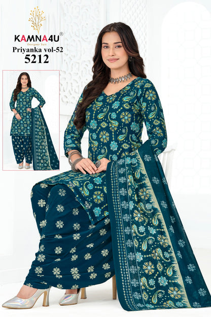 Priyanka Vol 52 Kamna4U Readymade Cotton Patiyala Suits Supplier Ahmedabad