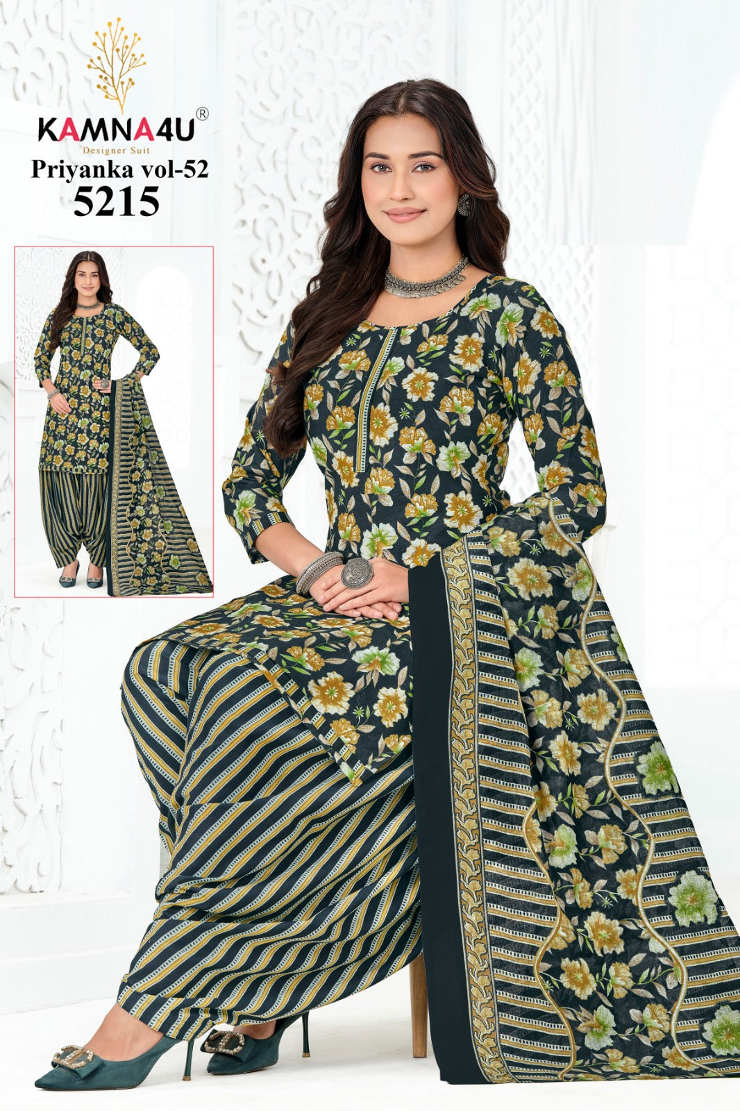 Priyanka Vol 52 Kamna4U Readymade Cotton Patiyala Suits Supplier Ahmedabad