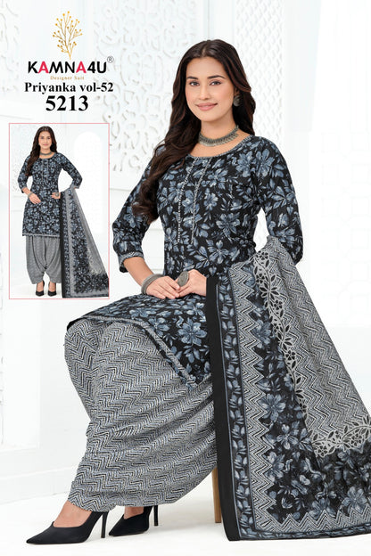 Priyanka Vol 52 Kamna4U Readymade Cotton Patiyala Suits Supplier Ahmedabad