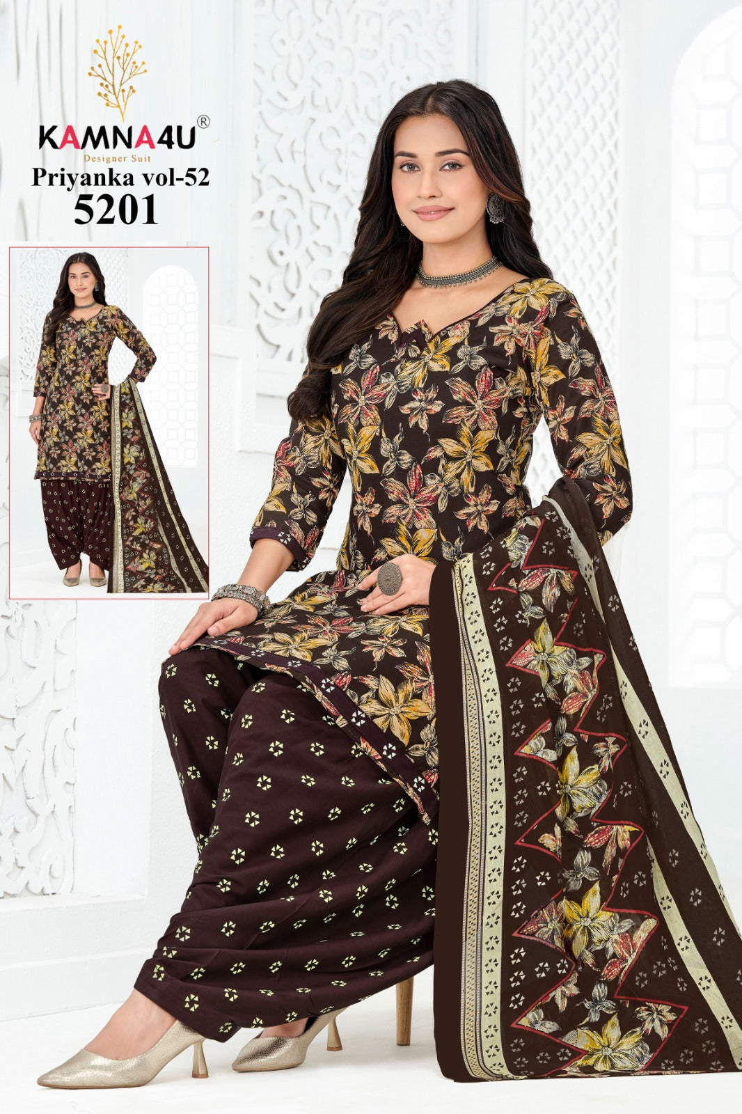 Priyanka Vol 52 Kamna4U Readymade Cotton Patiyala Suits Supplier Ahmedabad