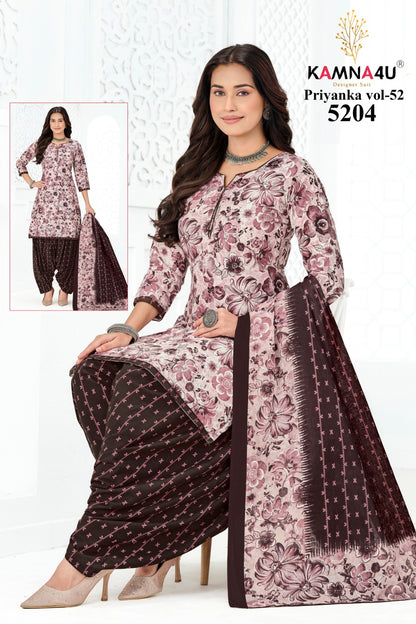 Priyanka Vol 52 Kamna4U Readymade Cotton Patiyala Suits Supplier Ahmedabad