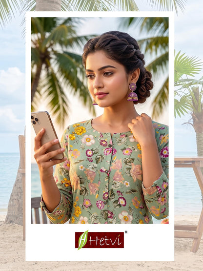 Priyanshi Hetvi Cotton A-Line Kurti Wholesaler India