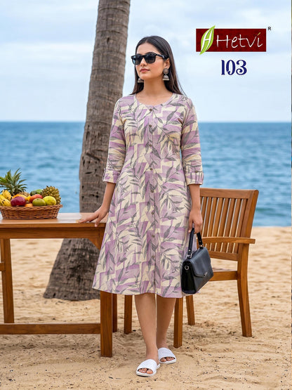 Priyanshi Hetvi Cotton A-Line Kurti Wholesaler India