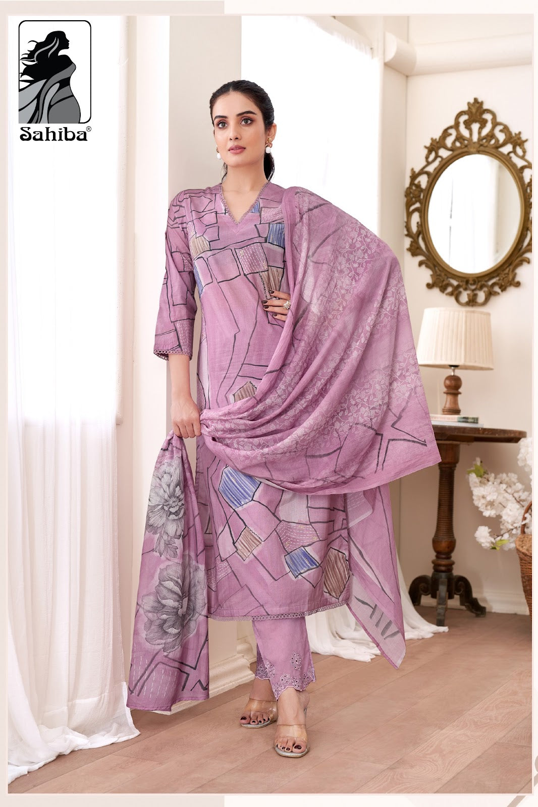 Priyanshi Sahiba Cotton Lawn Plazzo Style Suits Wholesale Rate