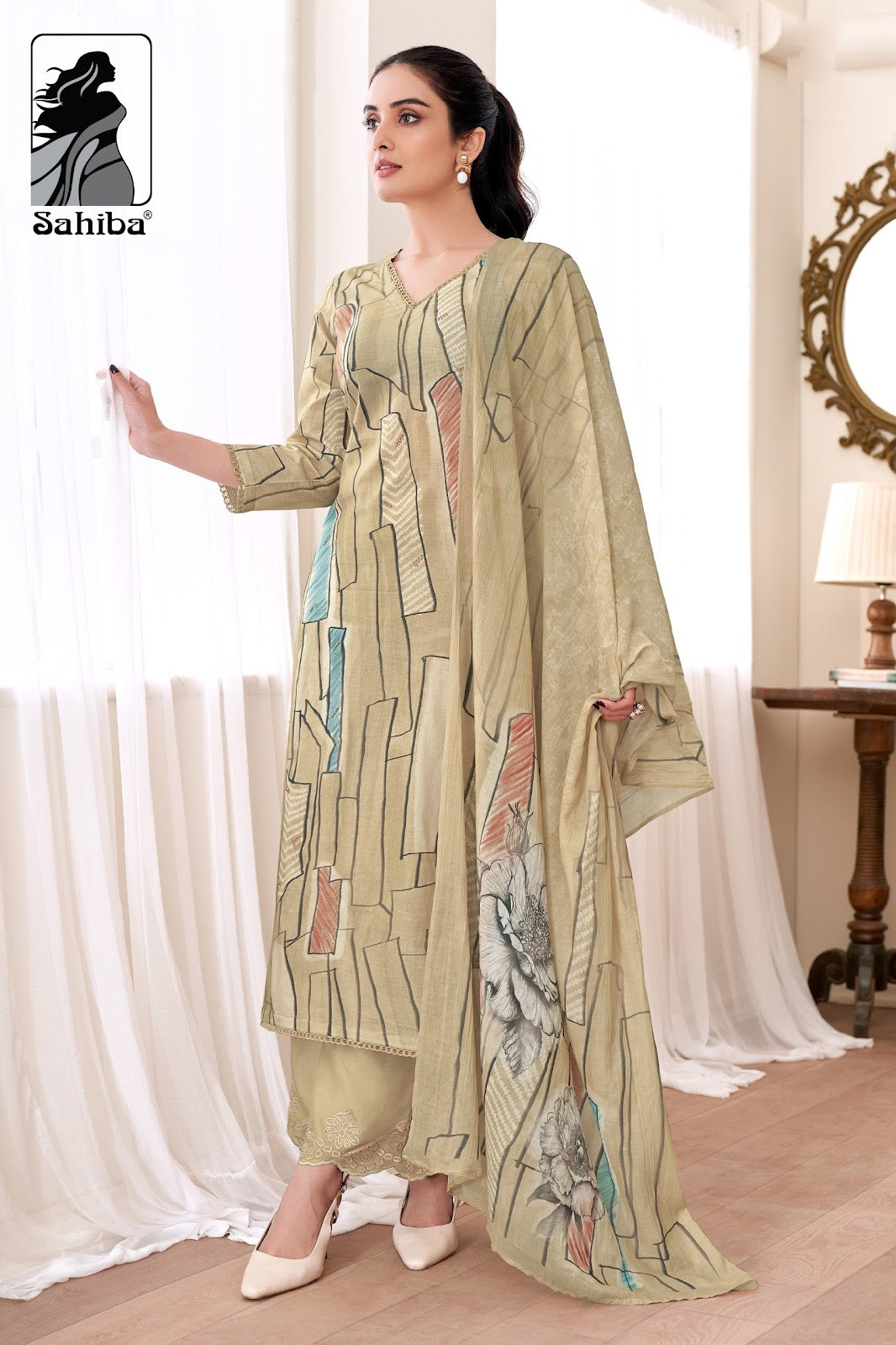 Priyanshi Sahiba Cotton Lawn Plazzo Style Suits Wholesale Rate