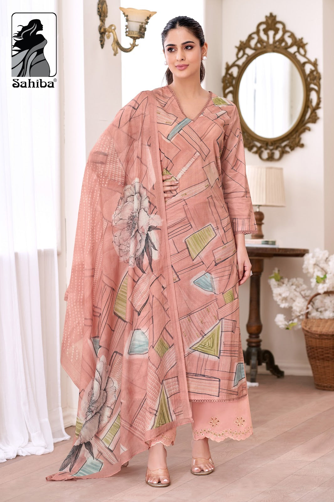 Priyanshi Sahiba Cotton Lawn Plazzo Style Suits Wholesale Rate