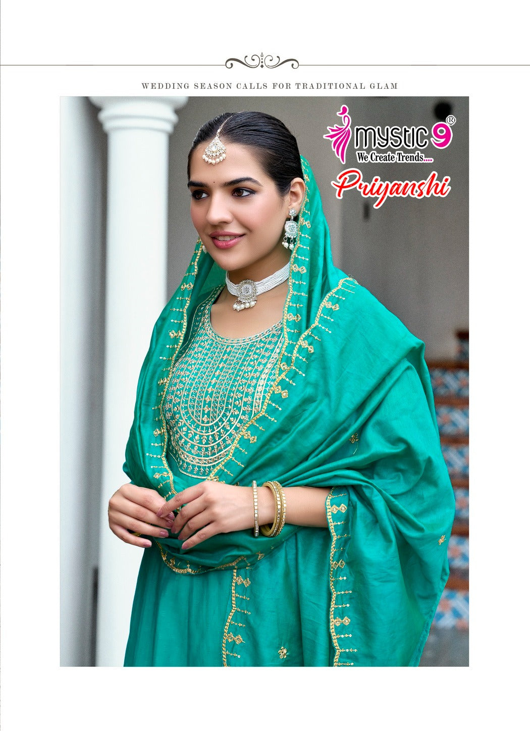 Priyanshi Vol 1 Mystic 9 Vertican Readymade Anarkali Suits Wholesaler Gujarat