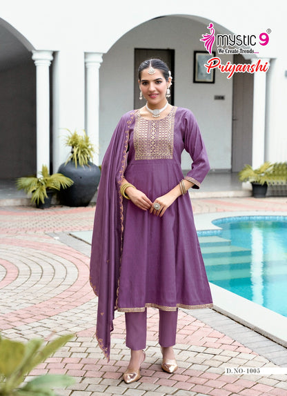 Priyanshi Vol 1 Mystic 9 Vertican Readymade Anarkali Suits Wholesaler Gujarat