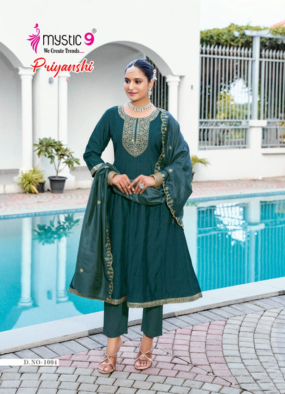 Priyanshi Vol 1 Mystic 9 Vertican Readymade Anarkali Suits Wholesaler Gujarat