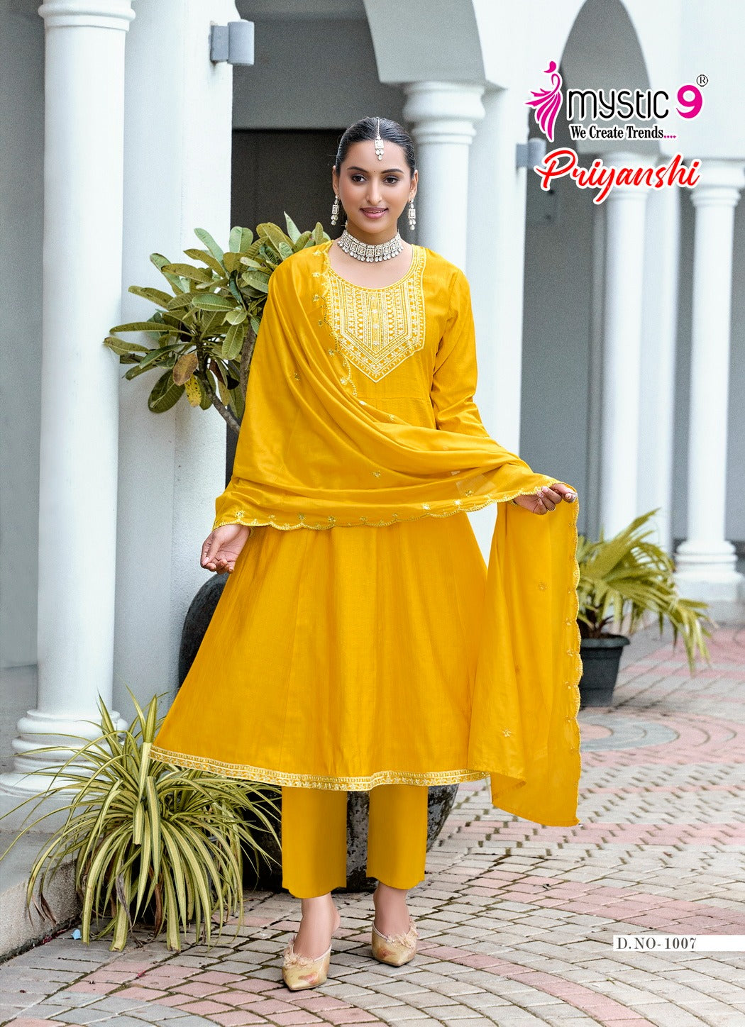 Priyanshi Vol 1 Mystic 9 Vertican Readymade Anarkali Suits Wholesaler Gujarat
