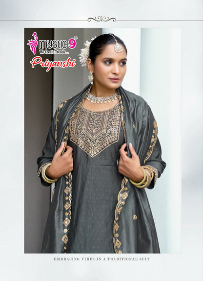 Priyanshi Vol 1 Mystic 9 Vertican Readymade Anarkali Suits Wholesaler Gujarat