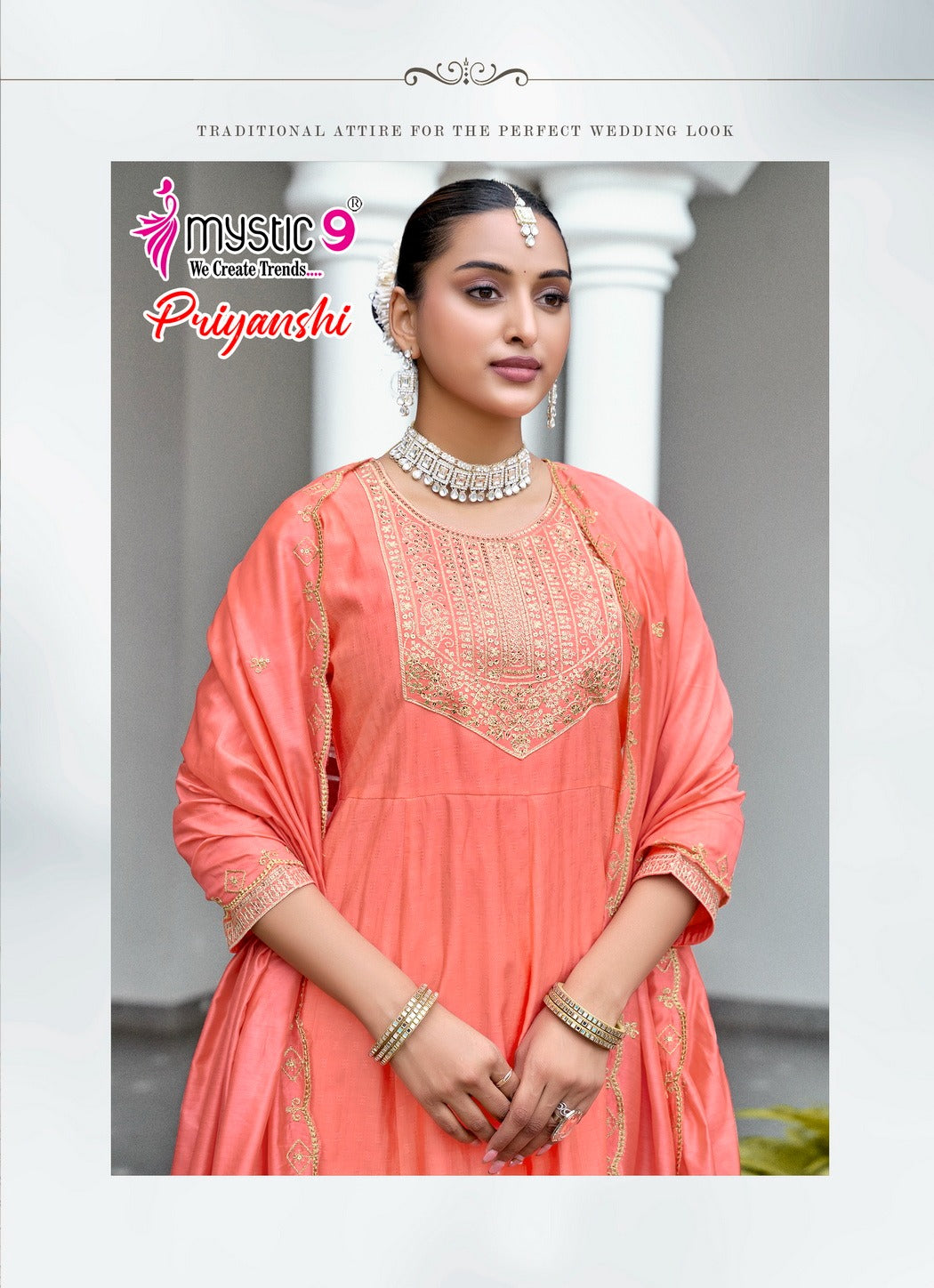Priyanshi Vol 1 Mystic 9 Vertican Readymade Anarkali Suits Wholesaler Gujarat