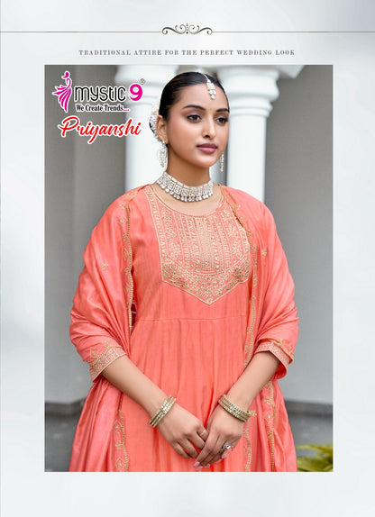 Priyanshi Vol 1 Mystic 9 Vertican Readymade Anarkali Suits Wholesaler Gujarat