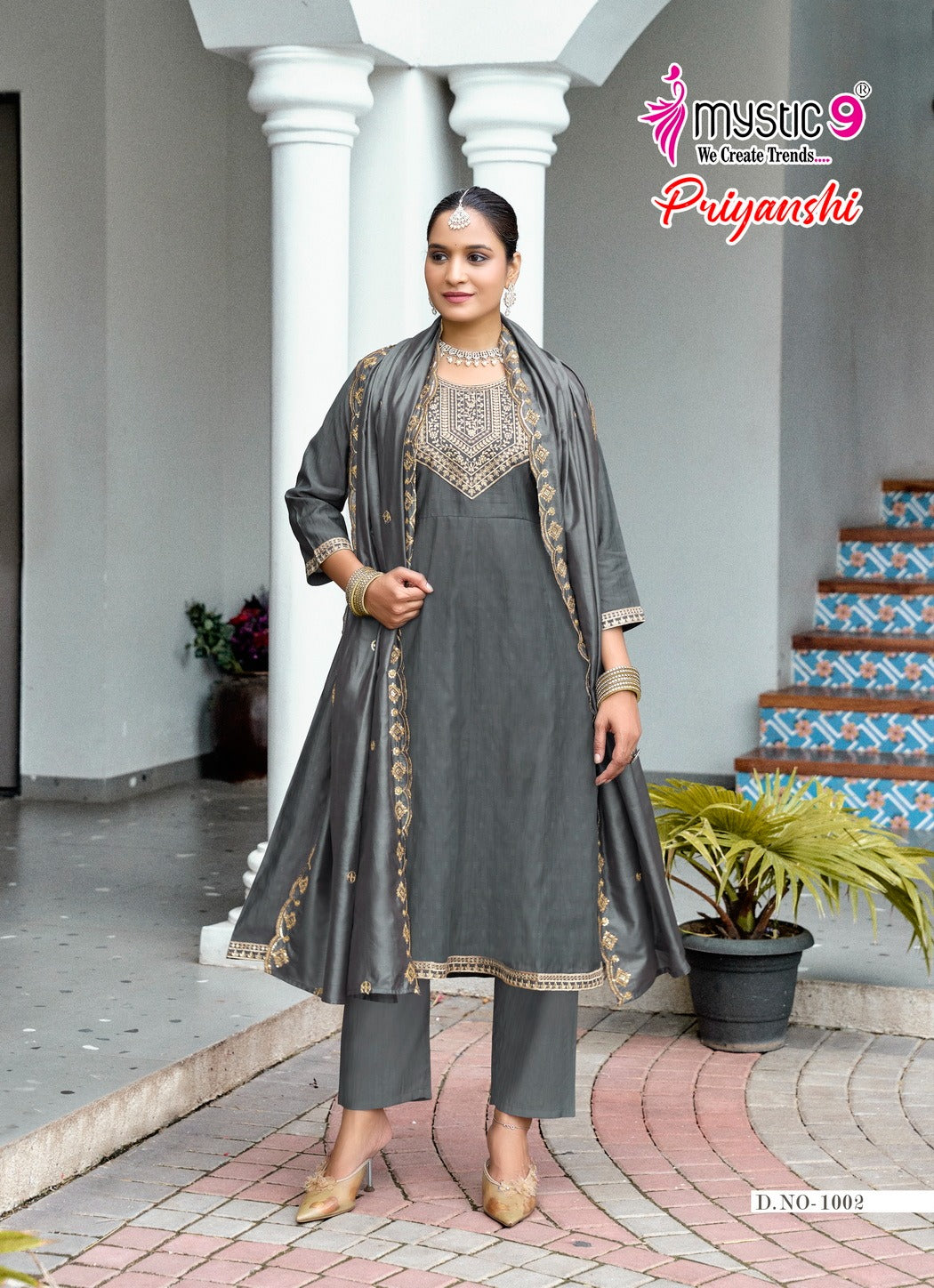 Priyanshi Vol 1 Mystic 9 Vertican Readymade Anarkali Suits Wholesaler Gujarat