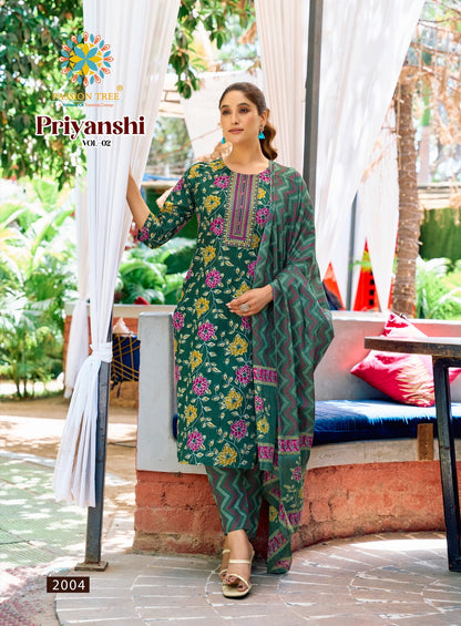 Priyanshi Vol 2 Passion Tree Cotton Readymade Pant Style Suits Wholesale Price