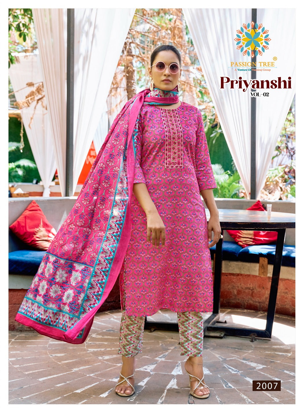 Priyanshi Vol 2 Passion Tree Cotton Readymade Pant Style Suits Wholesale Price