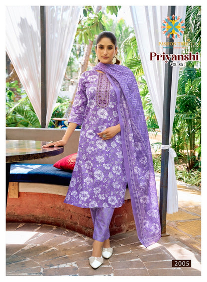 Priyanshi Vol 2 Passion Tree Cotton Readymade Pant Style Suits Wholesale Price