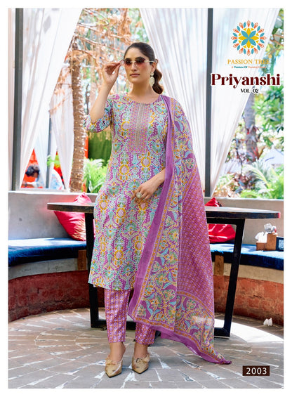 Priyanshi Vol 2 Passion Tree Cotton Readymade Pant Style Suits Wholesale Price