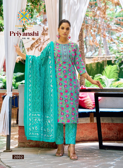 Priyanshi Vol 2 Passion Tree Cotton Readymade Pant Style Suits Wholesale Price