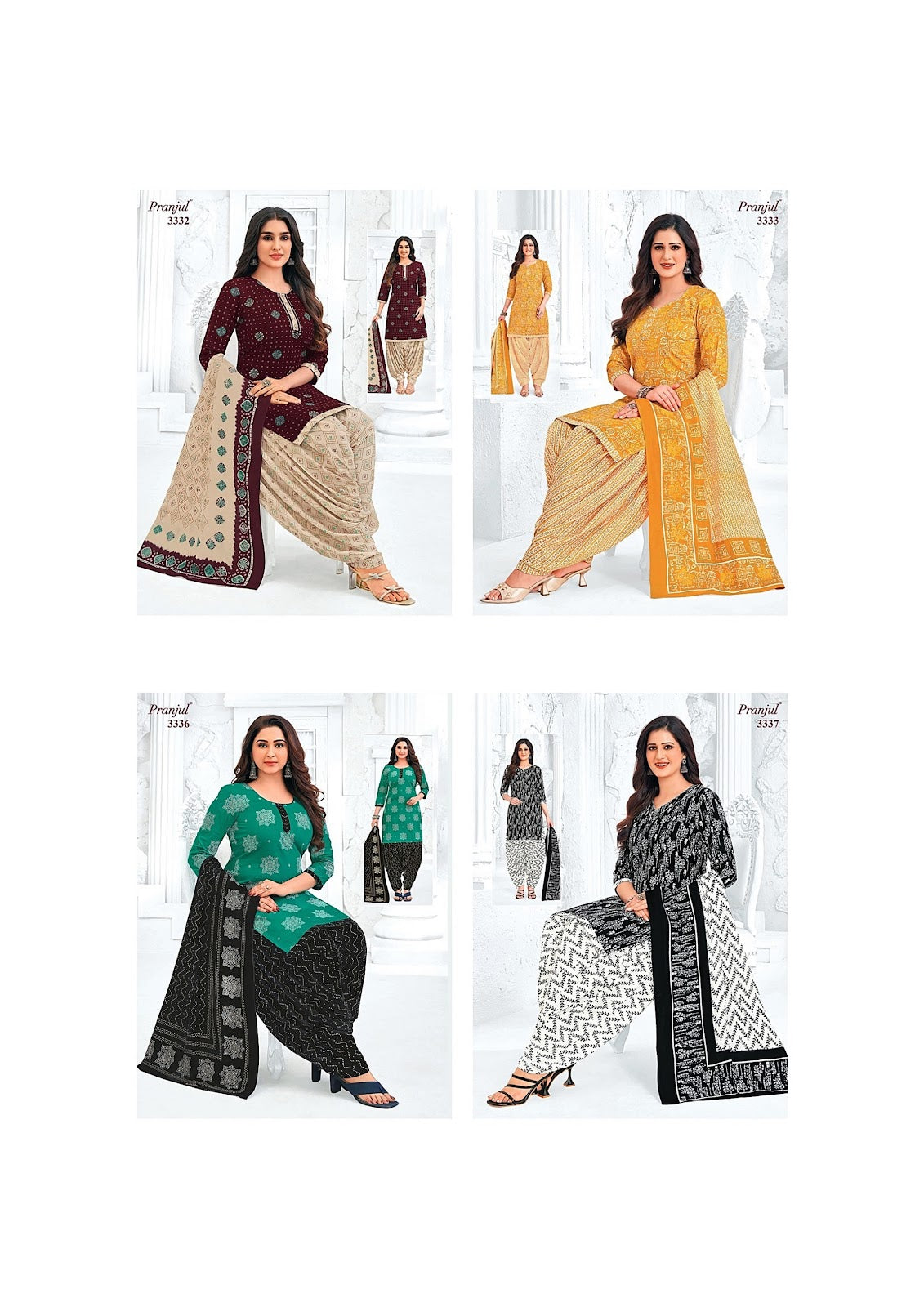 Priyanshi Vol 33 Pranjul Cotton Dress Material Supplier India