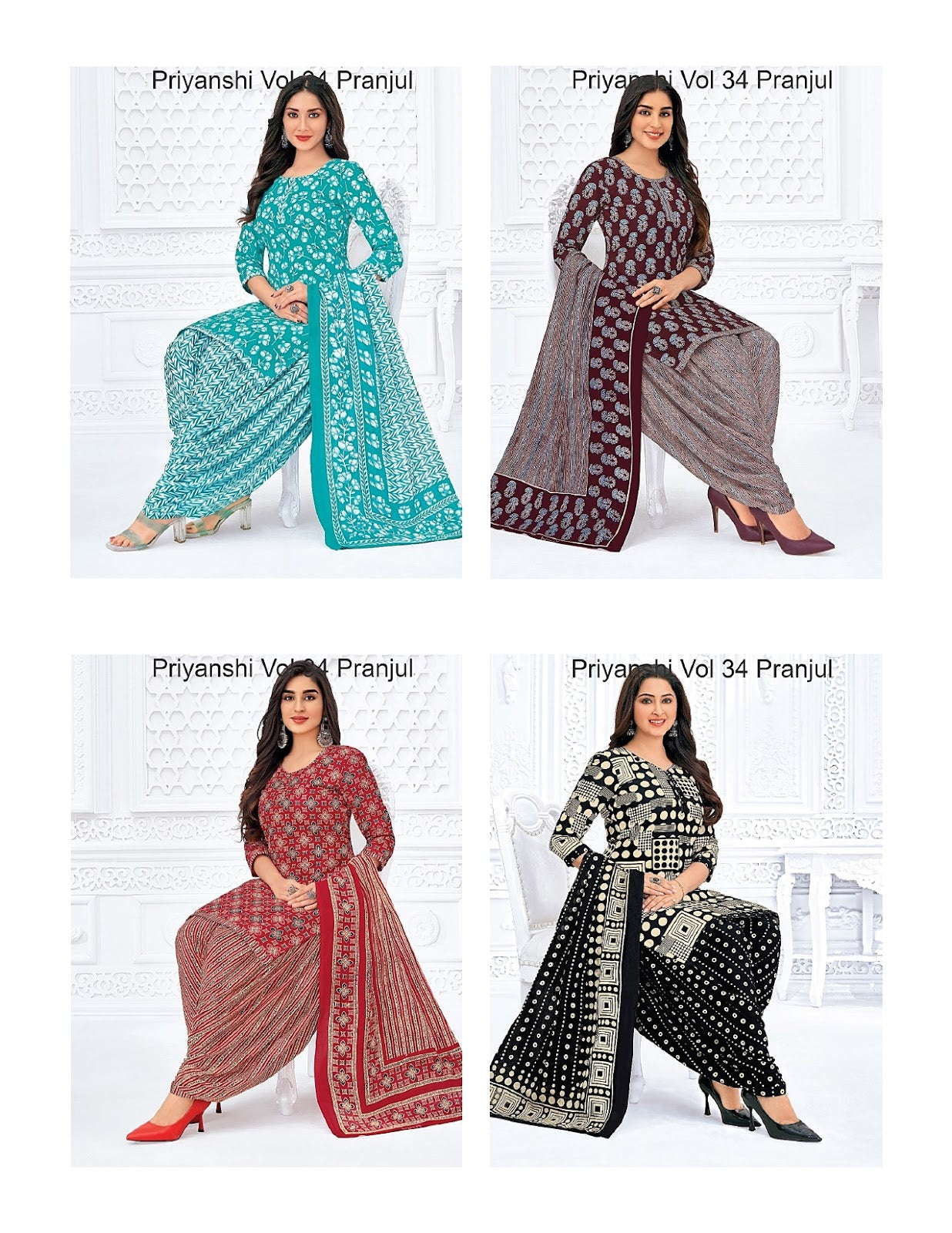 Priyanshi Vol 34 Pranjul Cotton Dress Material Manufacturer India