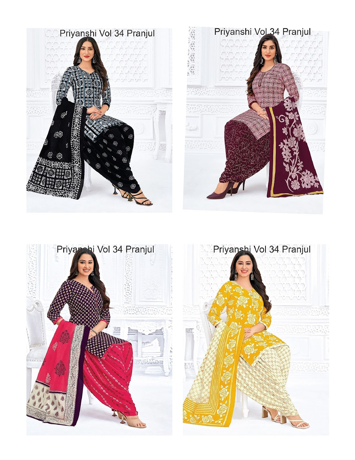 Priyanshi Vol 34 Pranjul Readymade Cotton Patiyala Suits Supplier India