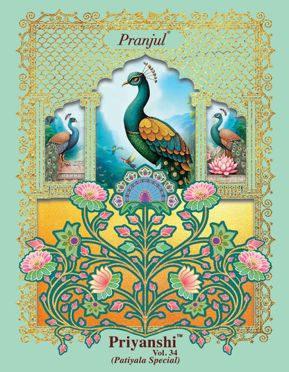 Priyanshi Vol 34 Pranjul Readymade Cotton Patiyala Suits Supplier India