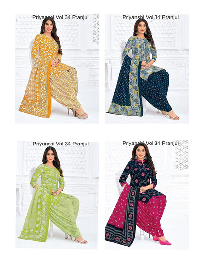 Priyanshi Vol 34 Pranjul Readymade Cotton Patiyala Suits Supplier India