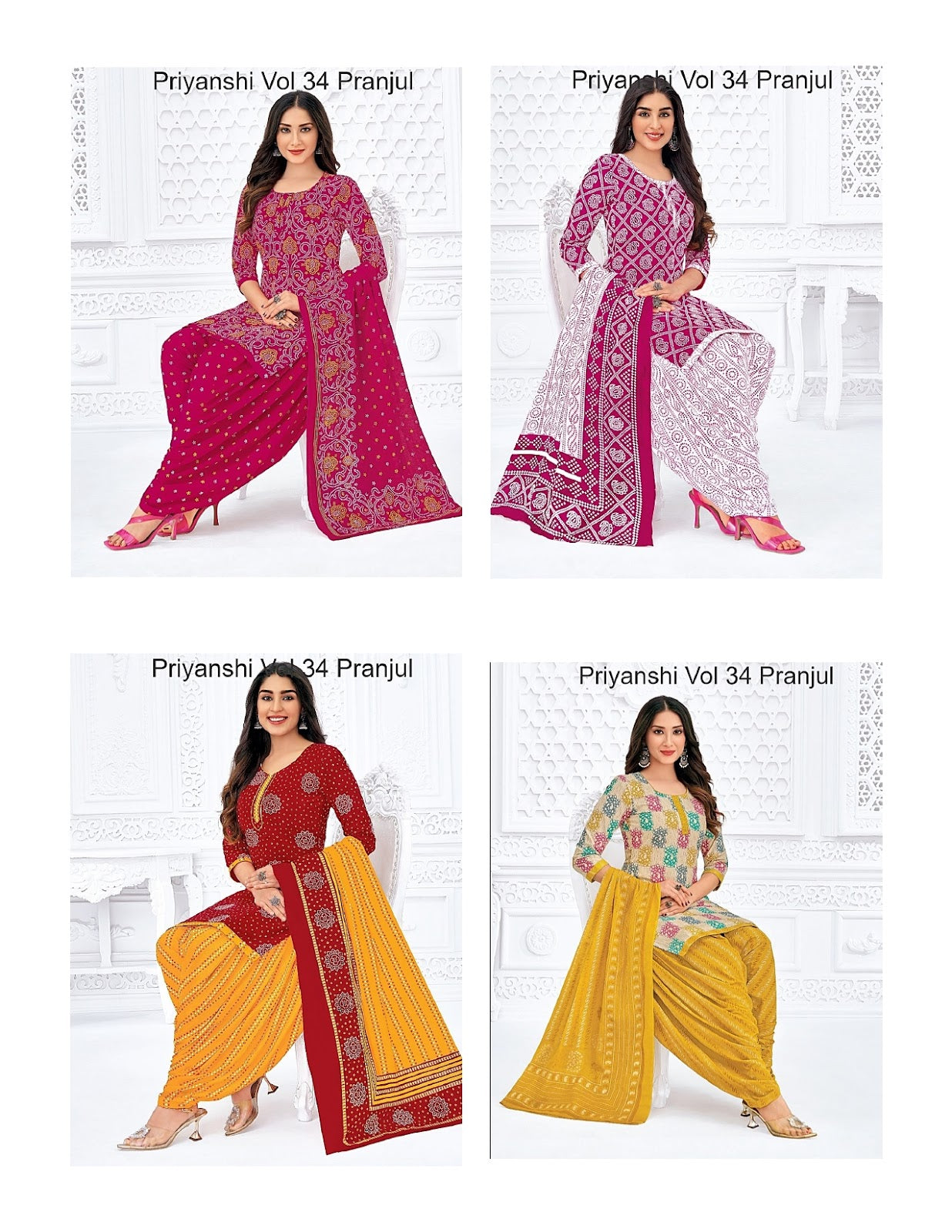 Priyanshi Vol 34 Pranjul Readymade Cotton Patiyala Suits Supplier India