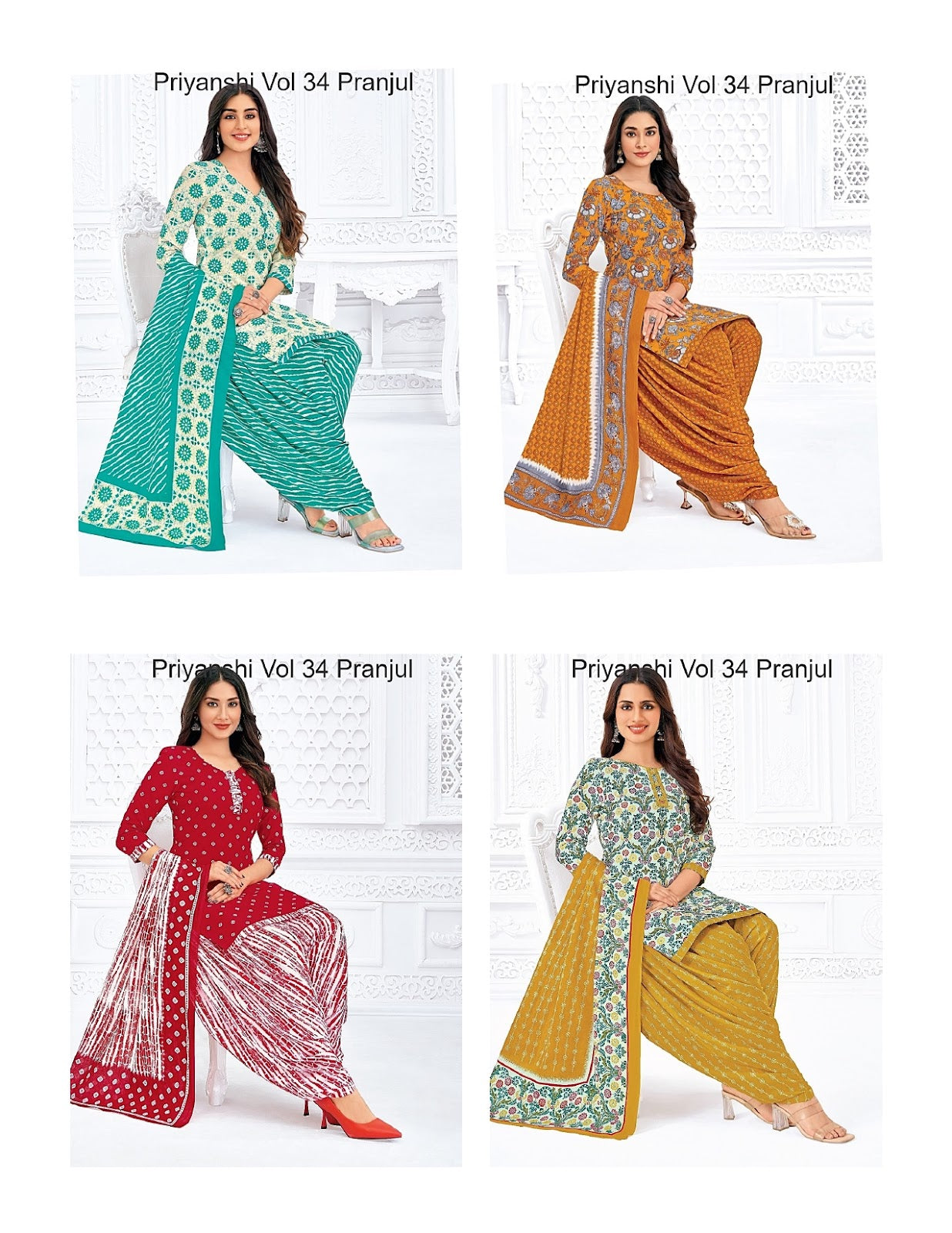 Priyanshi Vol 34 Pranjul Readymade Cotton Patiyala Suits Supplier India