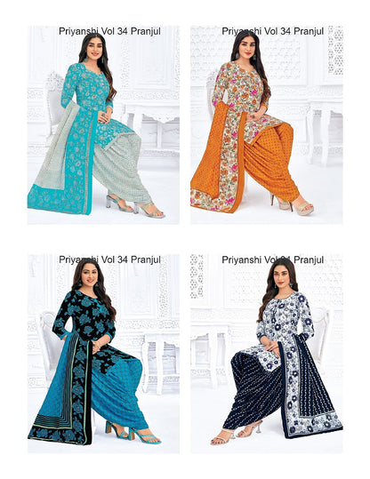 Priyanshi Vol 34 Pranjul Readymade Cotton Patiyala Suits Supplier India