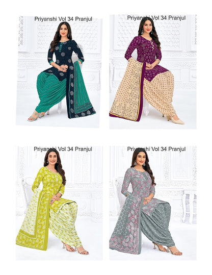 Priyanshi Vol 34 Pranjul Readymade Cotton Patiyala Suits Supplier India